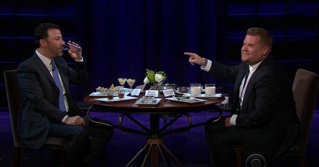 Jimmy Kimmel og James Corden har middagchat