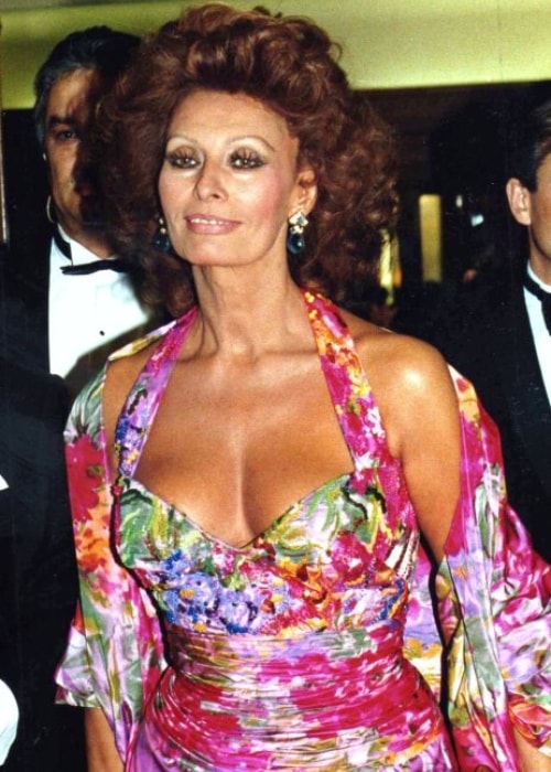 Sophia Loren som set på et billede taget i Paris ved César -prisuddeling i 1991