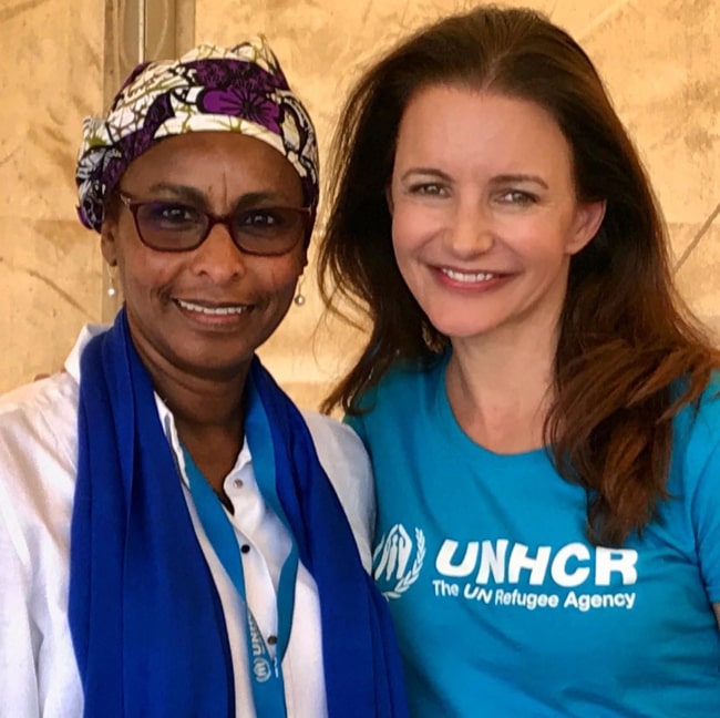 Kristin Davis under en UNHCR -mission i Kenya i august 2019