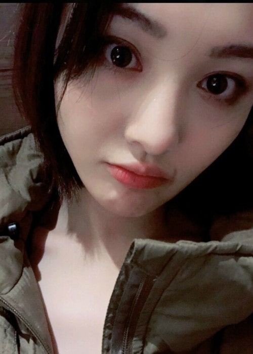 Zheng Shuang na Instagram selfie, jak je vidět v únoru 2018