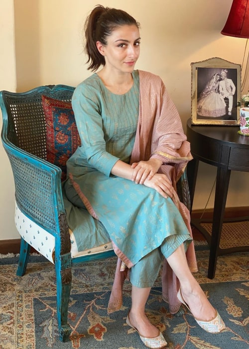 Soha Ali Khan som set i et Instagram-opslag i februar 2020