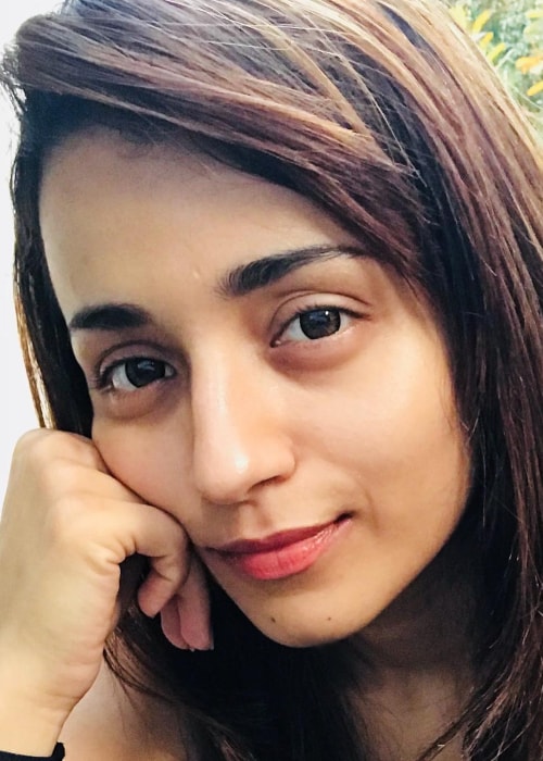 Trisha Krishnan set i en selfie taget i oktober 2018
