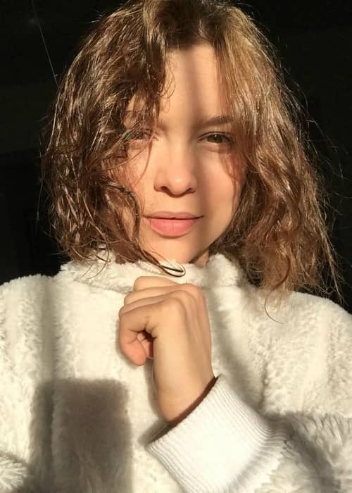 Sophie Cookson i en Instagram-selfie som set i december 2017