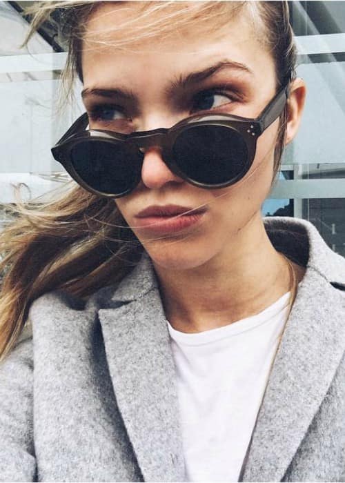Sasha Luss i en Instagram-selfie som ble sett i januar 2017