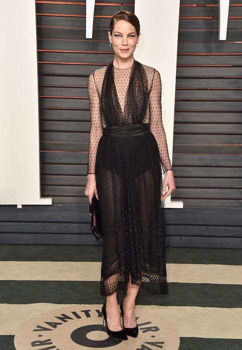Michelle Monaghan vuoden 2016 Vanity Fair Oscar -juhlissa Beverly Hillsissä