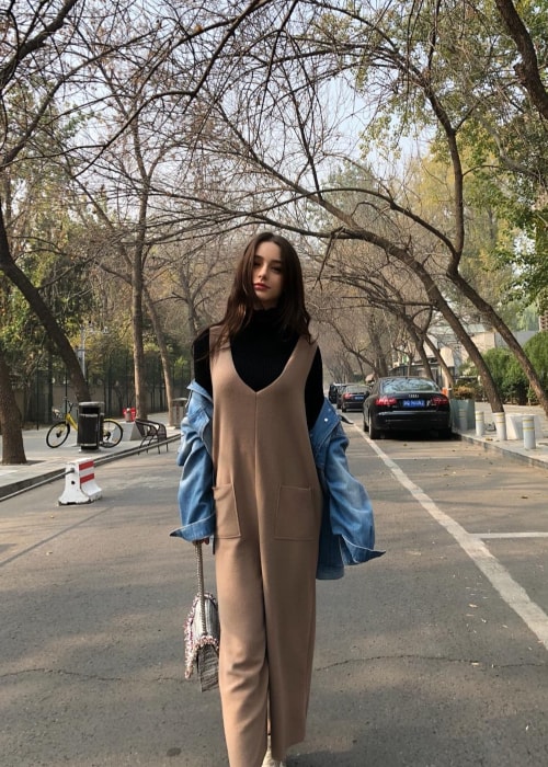 Dasha Taran som set på et billede taget i Beijing i november 2018
