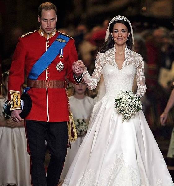 Kate Middleton og prins William bryllupsscene