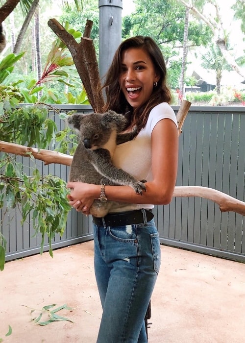 Devin Brugman set, mens han poserede til et billede, mens han puttede en koala på Koolah Cafe i februar 2019