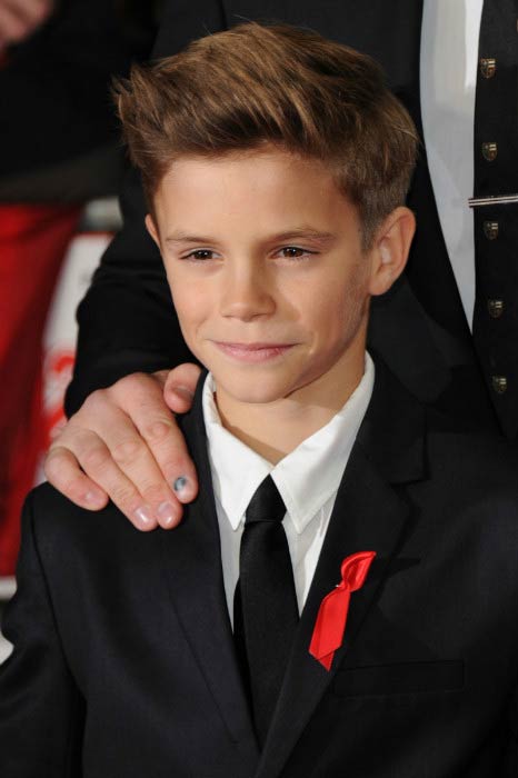 Romeo Beckham na svetovej premiére filmu „Trieda 92“ v decembri 2013