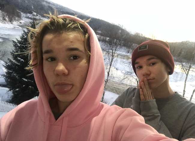 Marcus og Martinus Gunnarsen i en Instagram -selfie i november 2017