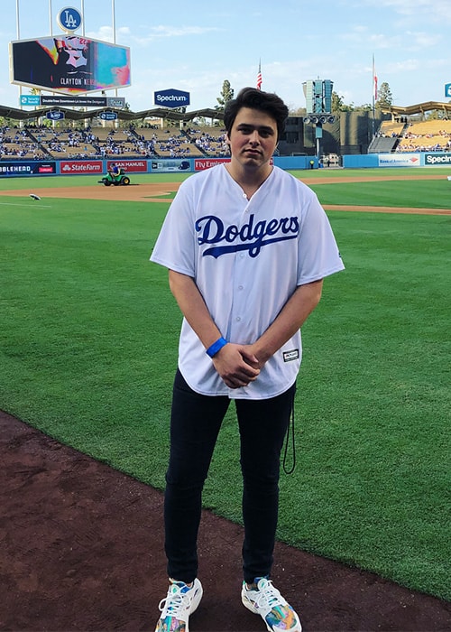 Liam Attridge på Dodgers Stadium set på sin Instagram -profil i august 2018