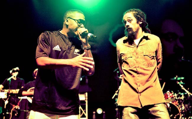 Rapperen Nas og Damian Marley optrådte i Wellington, New Zealand i 2011
