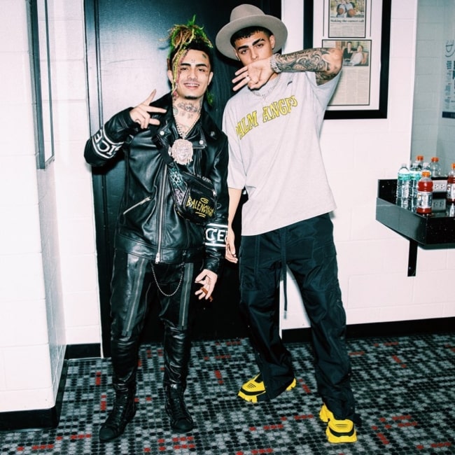 Lunay som sett på et bilde tatt med rapperen Lil Pump i desember 2019