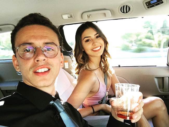 Logic vaimonsa Jessica Andrean kanssa treffiillalla kesäkuussa 2017