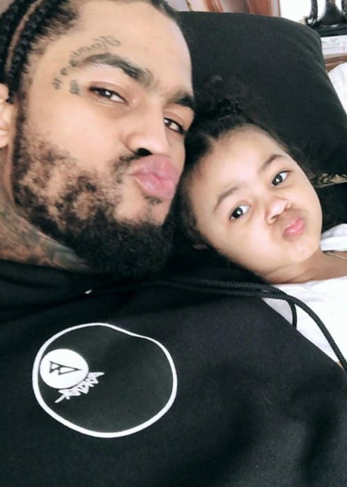 Dave East i en selfie med sin datter i april 2018