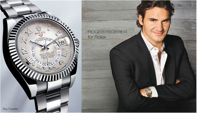 Roger Federer - πρεσβευτής μάρκας για τη Rolex