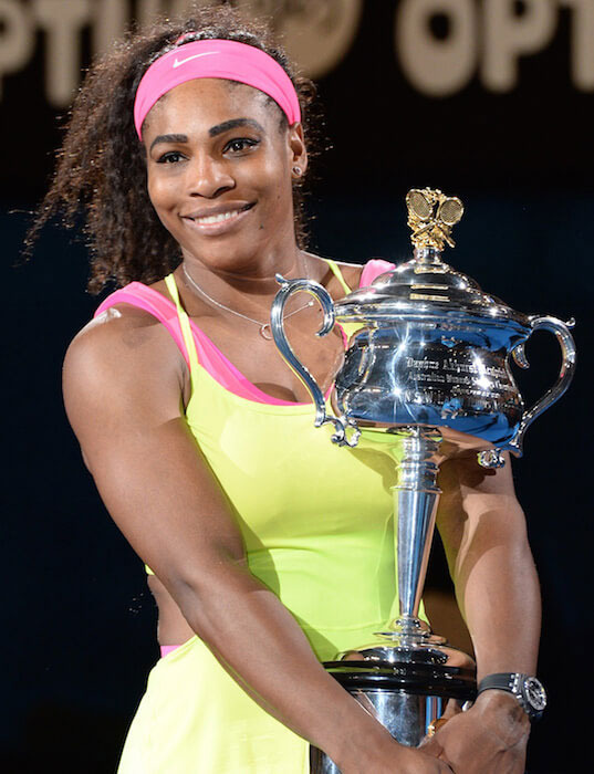 Serena Williams Australian Open 2015 -palkinnollaan