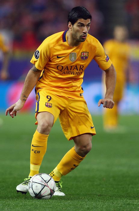 Ο Λουίς Σουάρες κατά τη διάρκεια του δεύτερου αγώνα των προημιτελικών του UEFA Champions League μεταξύ Ατλέτικο Μαδρίτης και FC Barcelona στις 13 Απριλίου 2016