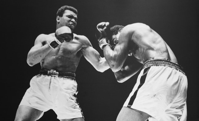 Muhammad Ali under en boksekamp mod Ernie Terrell i 1967 i Houston Astrodome, Houston, Texas