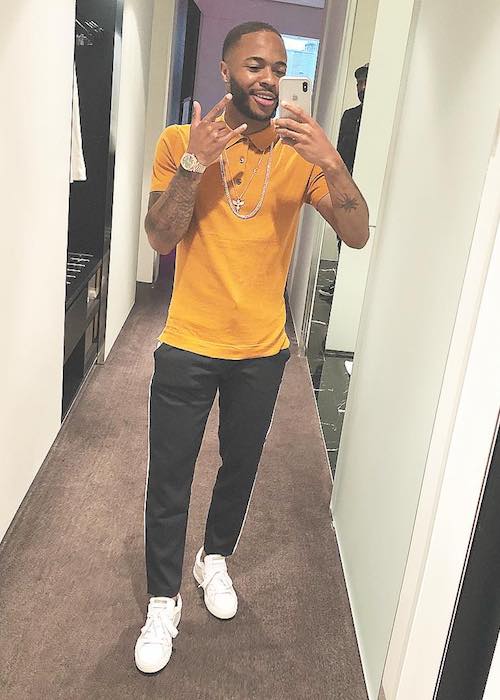 Raheem Sterling i en Instagram -selfie i mai 2018