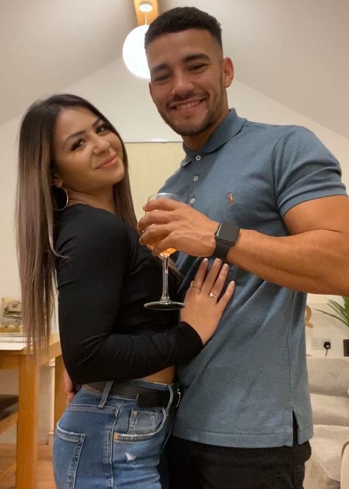Claudia Fragapane med sin kæreste som set i december 2019