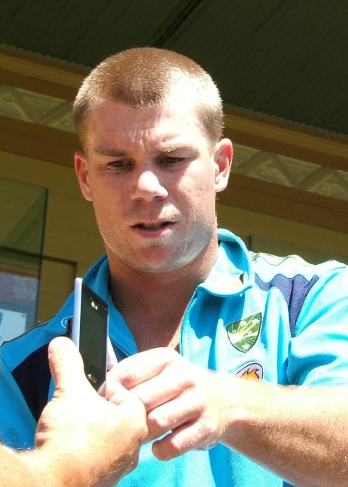 David Warner som set på et billede taget under træningssessionen på Adelaide Oval i januar 2009