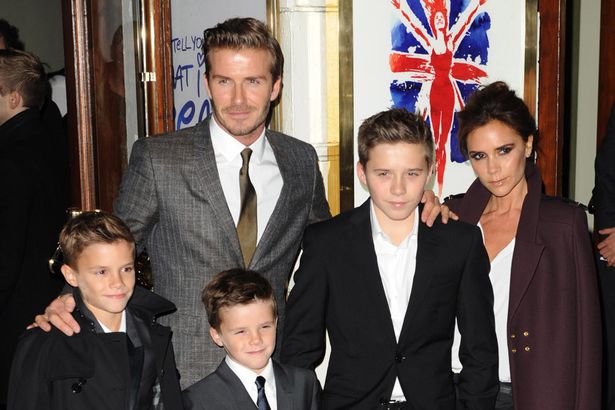 David Beckham Victoria Beckham z družino
