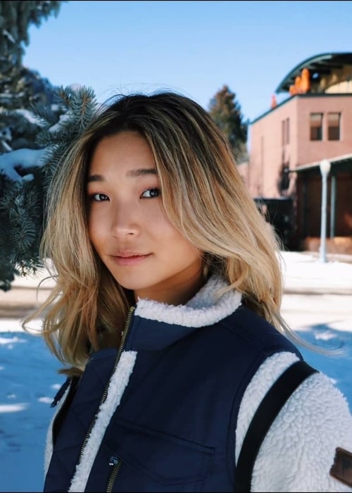 Chloe Kim i Aspen, Colorado i januar 2018