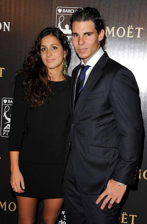 Rafael Nadal morsiamensa Maria Francisca Perellon kanssa Barclays ATP World Tour -gaalassa vuonna 2011