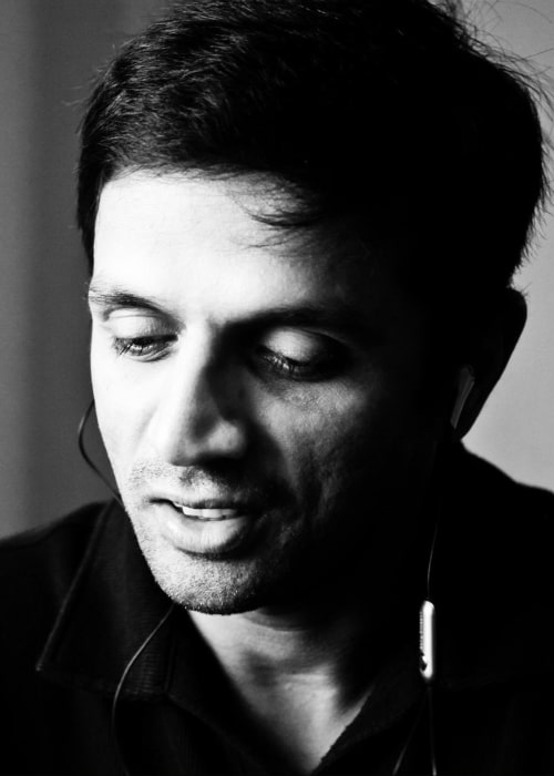 Ο Rahul Dravid όπως φαίνεται σε μια κοντινή ασπρόμαυρη φωτογραφία που τραβήχτηκε στις 11 Σεπτεμβρίου 2010