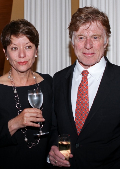 Robert Redford med fru Sibylle Szaggers Redford i april 2012
