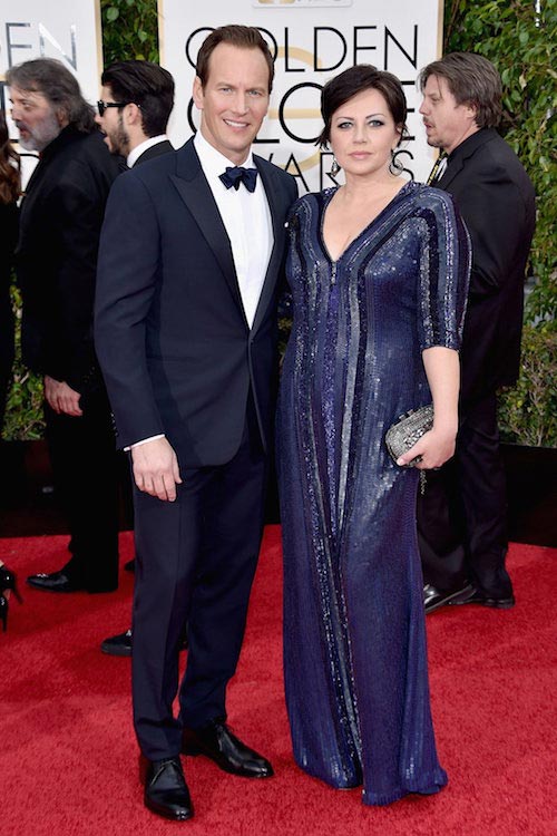 Patrick Wilson med kone Dagmara Dominczyk ved Golden Globes i januar 2016