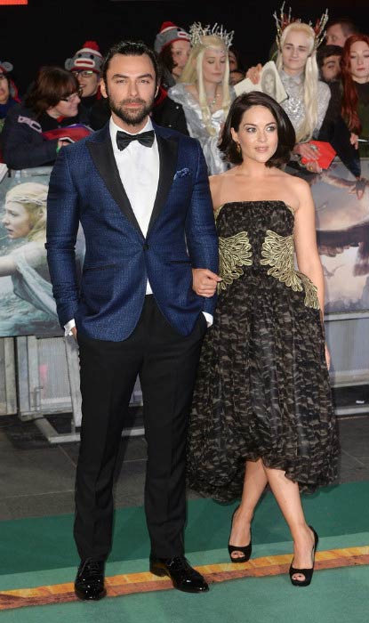 Aidan Turner og Sarah Greene ved verdenspremieren på The Hobbit: The Battle Of The Five Armies i december 2014