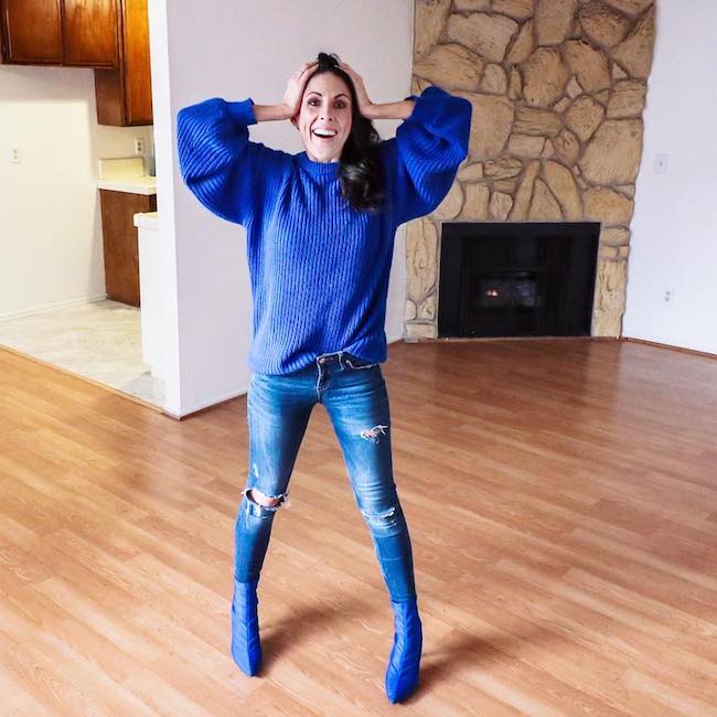 Joslyn Davis osoittaa jännitystä ostettuaan uuden talon helmikuussa 2018