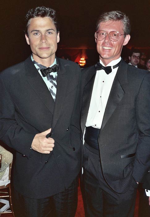 Rob Lowe og Alan Light på Governor's Ball-festen etter Oscar-utdelingen i 1989