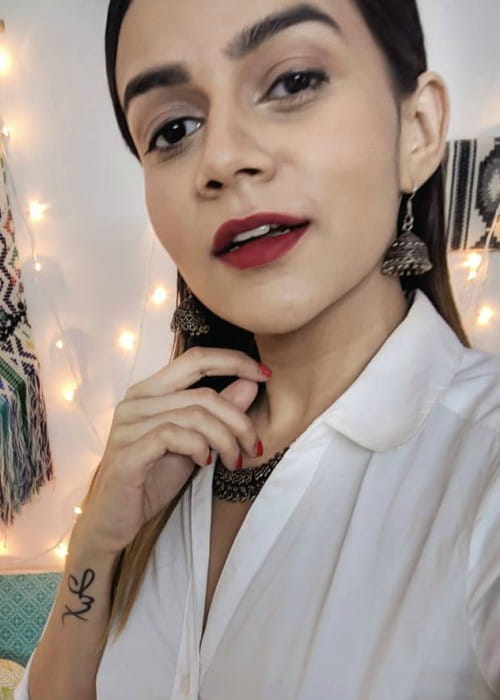 Komal Pandey Instagram -selfiessä tammikuussa 2018