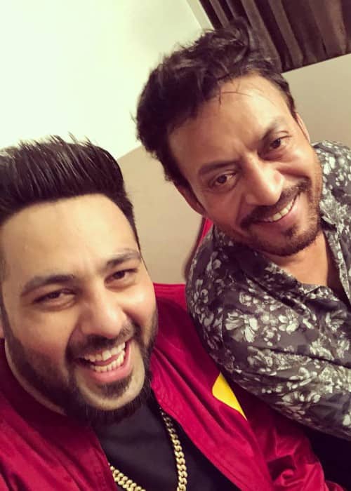 Badshah (vasemmalla) ja Irrfan Khan Instagram-selfiessä tammikuussa 2018