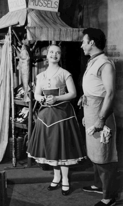 Florence Henderson ja William Tabbert Broadwayn Fanny-tuotannossa