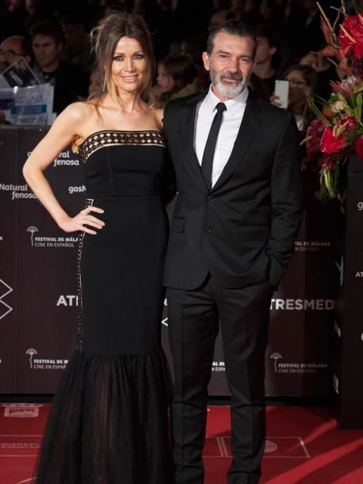 Antonio Banderas og Nicole Kimpel ved den 20. avslutningsseremonien for filmfestivalen i Malaga i mars 2017