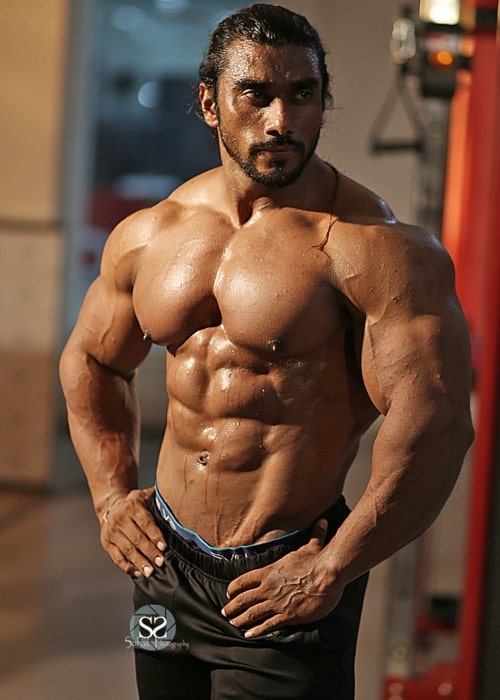 Sangram Chougule som set på et billede taget i fitnesscentret i december 2019