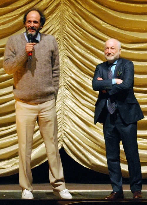 Luca Guadagnino (Venstre) og André Aciman ved Berlin Film Festival 2017
