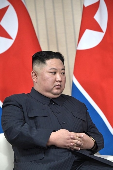 Kim Jong-un som set under en konference i april 2019