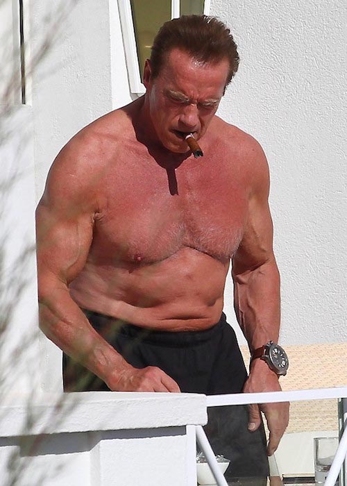 Arnold Schwarzenegger shirtless body maj 2014 Cannes, Frankrig