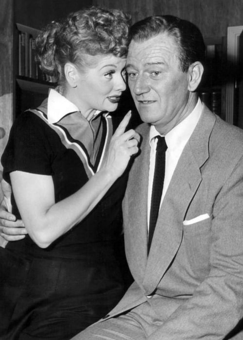 John Wayne og Lucille Ball på et reklamebillede fra tv-programmet 'I Love Lucy'