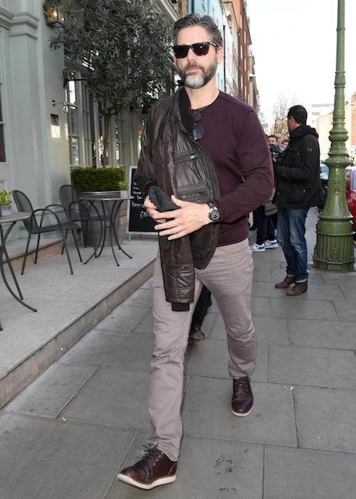 Eric Bana forlader Charlotte Street Hotel den 2. april 2015 i London