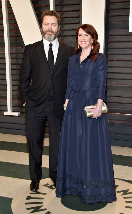 Ο Nick Offerman και η Megan Mullally στο Vanity Fair Oscar Party τον Φεβρουάριο του 2017