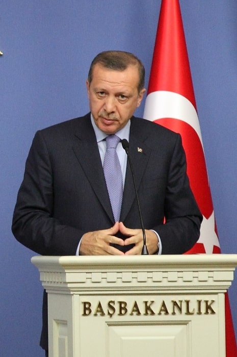 Ο Ρετζέπ Ταγίπ Ερντογάν όπως φάνηκε μιλώντας σε συνέντευξη Τύπου του 2012, στο Γραφείο του Πρωθυπουργού (Başbakanlık), στην Άγκυρα, Τουρκία