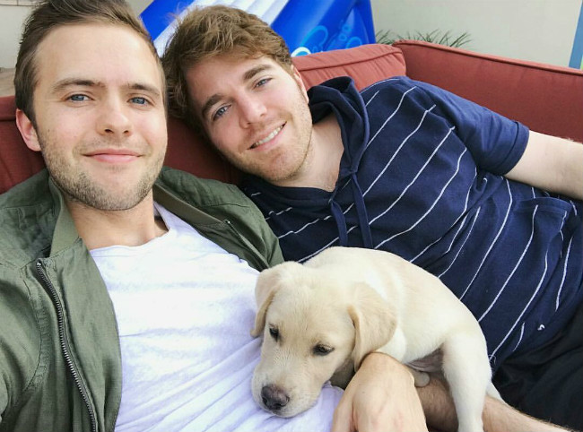 Shane Dawson og Ryland Adams på et billede, der blev delt på Instagram i oktober 2016