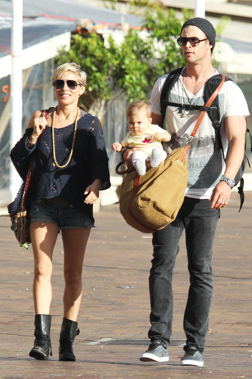 Chris Hemsworth s Elsou Pataky a rodinou