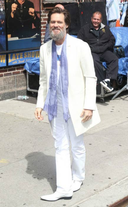 Jim Carrey na Late Showu z Davidom Lettermanom v New Yorku maja 2015